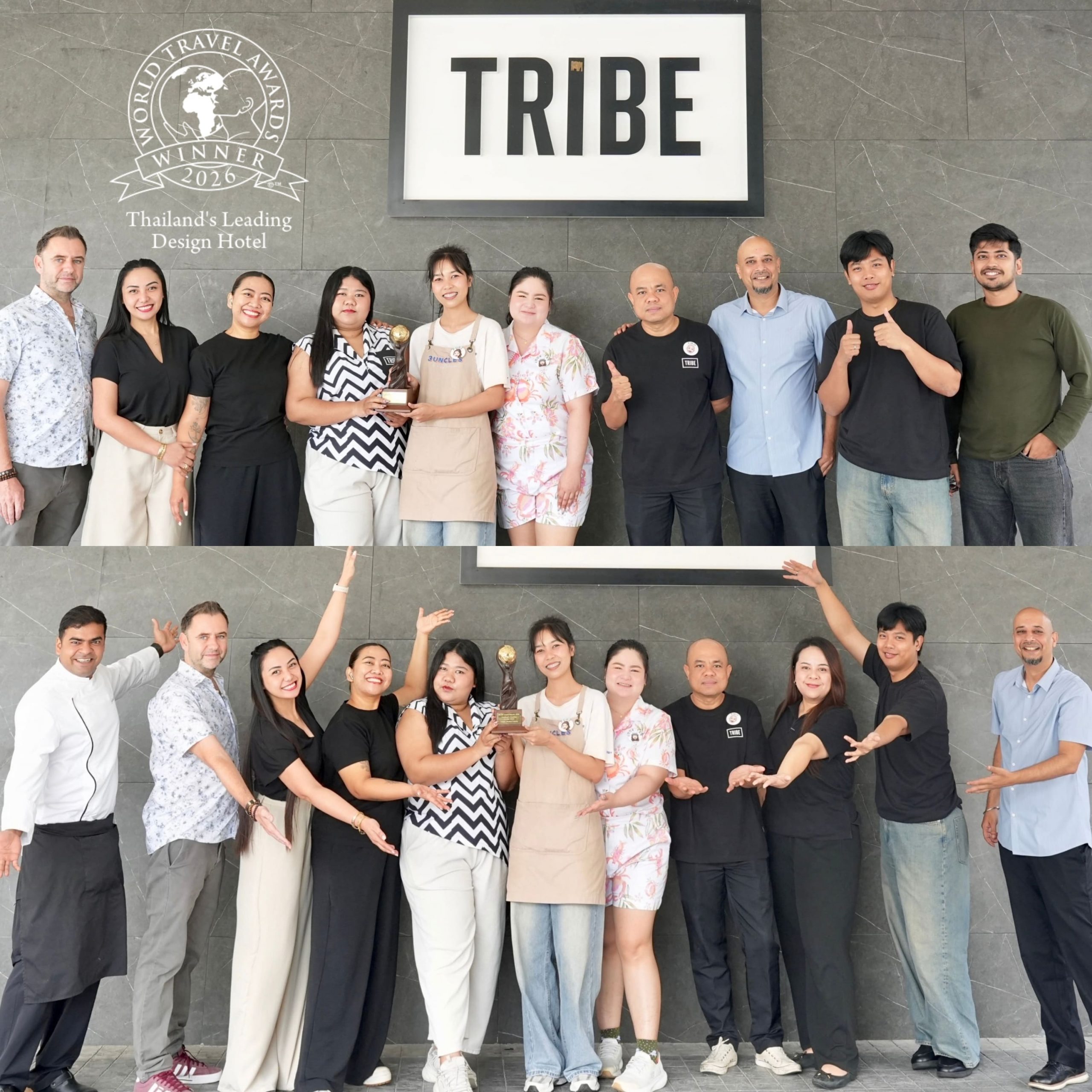 Bold graphic wall art in the TRIBE Phuket Patong fitness space